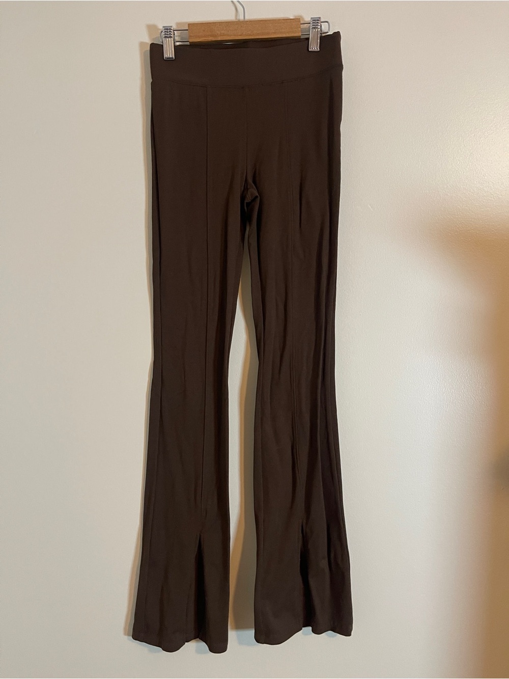 Wild Fable Leggings Womens XXS Brown Flare Leg Ribbed Stretch Pants RN17730